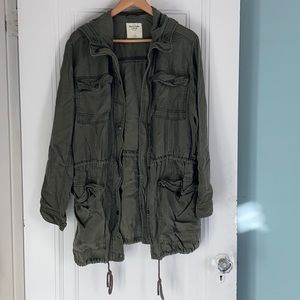 Abercrombie Long Cargo Jacket with Hood